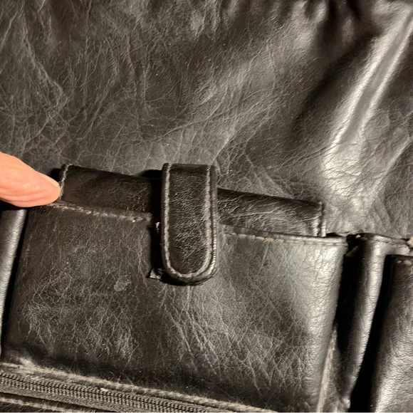 Vintage "Genuine Italian Leather" Men's Laptop briefcase black - Picture 4 of 8